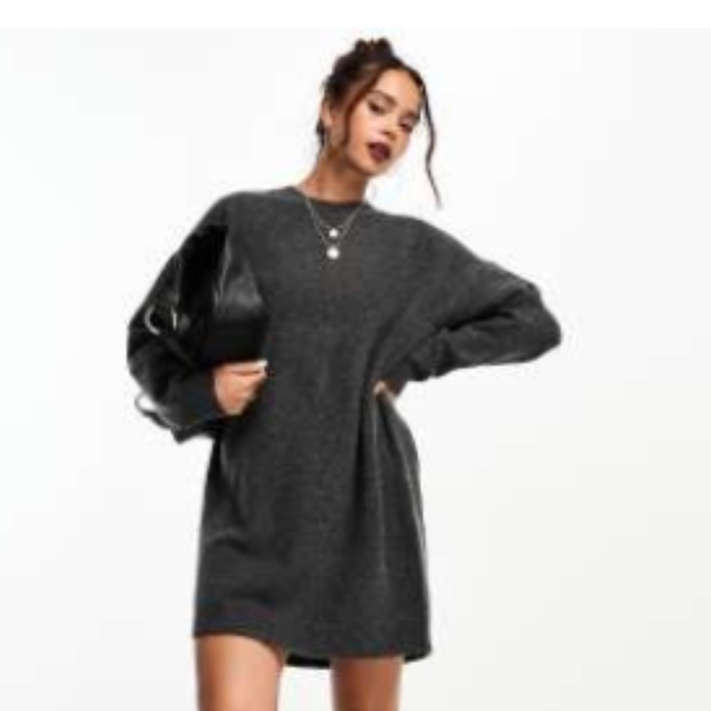 Dark gray oversized sweater dress, asos size M